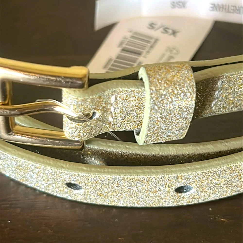 Glitter Skinny Belt Old Navy Champagne XS/S NWT 1/2 Inch